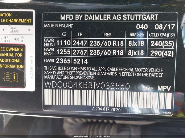 2018 MERCEDES-BENZ GLC 300 4MATIC