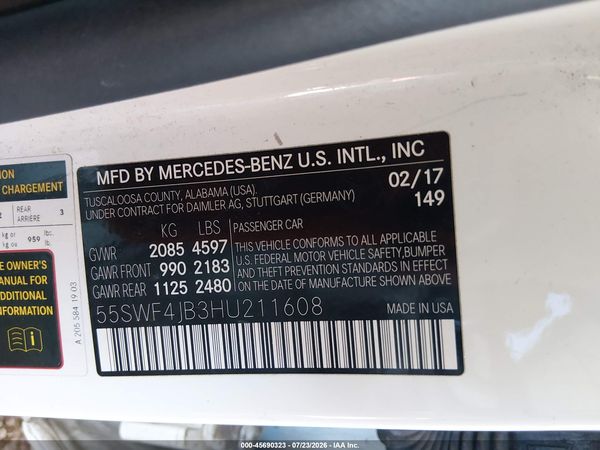 2017 MERCEDES-BENZ C 300 C300