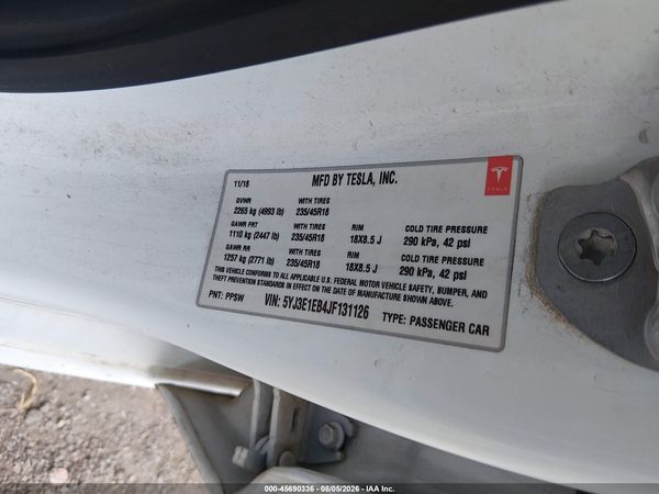2018 TESLA MODEL 3 LONG RANGE/PERFORMANCE