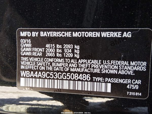 2016 BMW 428I GRAN COUPE GC