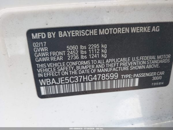 2017 BMW 540I