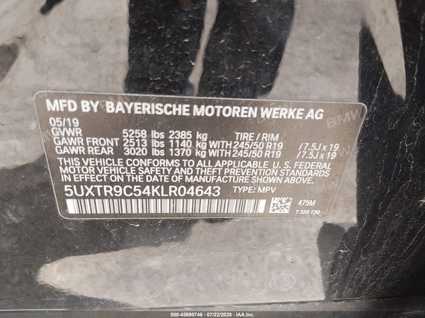 2019 BMW X3 XDRIVE30I