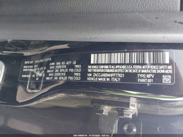 2017 JEEP RENEGADE ALTITUDE FWD
