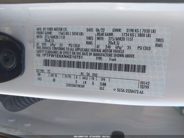 2022 FORD F-150 XL