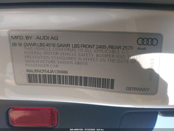 2018 AUDI A5 2.0T PREMIUM