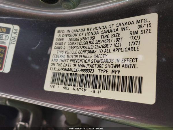2015 HONDA CR-V EX