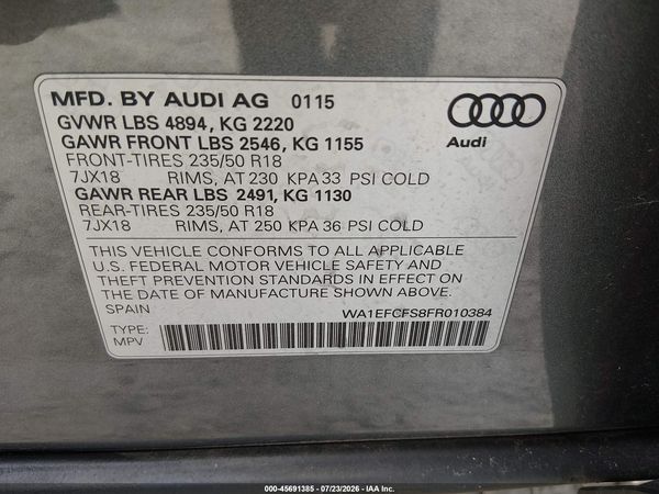 2015 AUDI Q3 2.0T PREMIUM PLUS