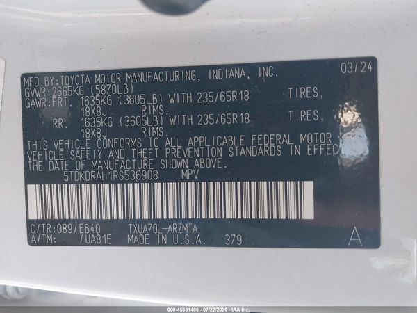 2024 TOYOTA HIGHLANDER XLE