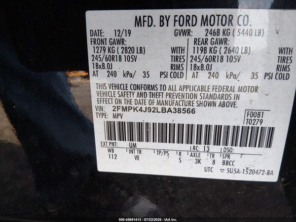 2020 FORD EDGE SEL