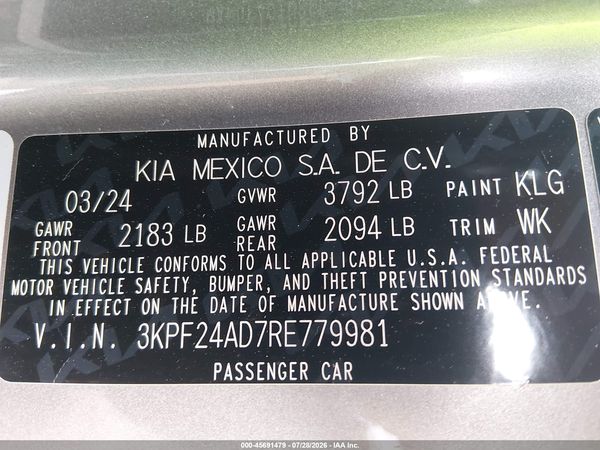 2024 KIA FORTE LXS
