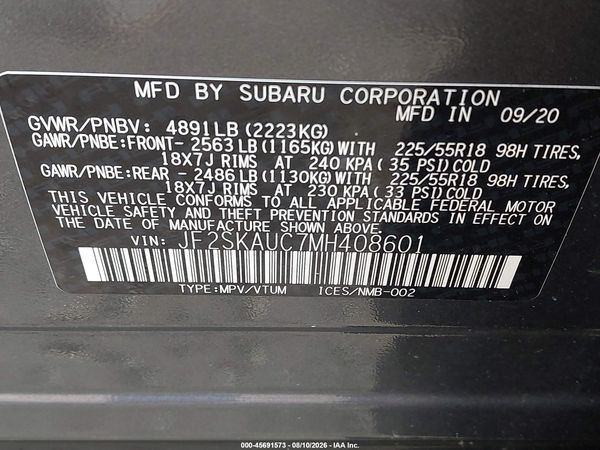 2021 SUBARU FORESTER LIMITED