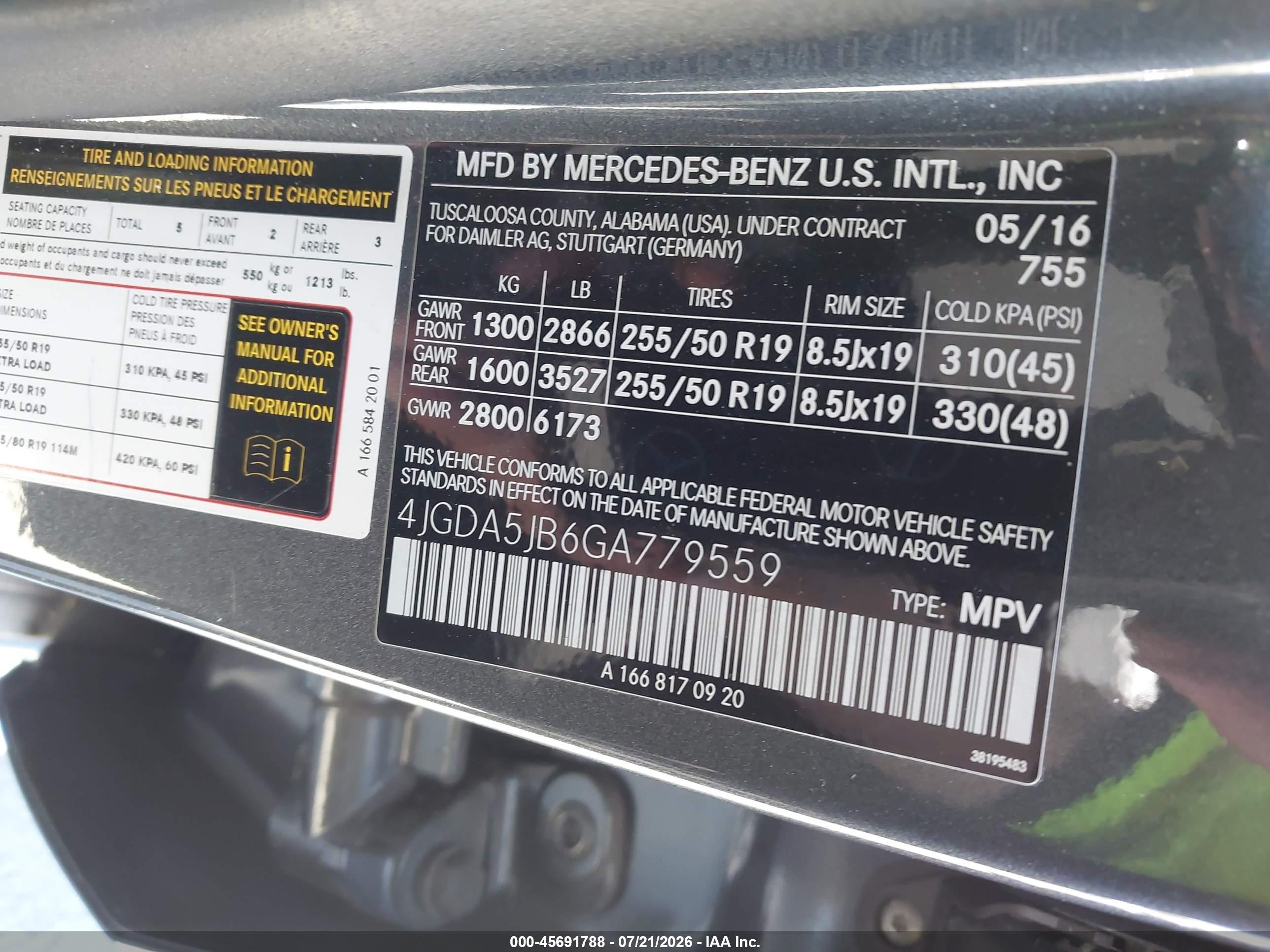 2016 MERCEDES-BENZ GLE 350 GLE350