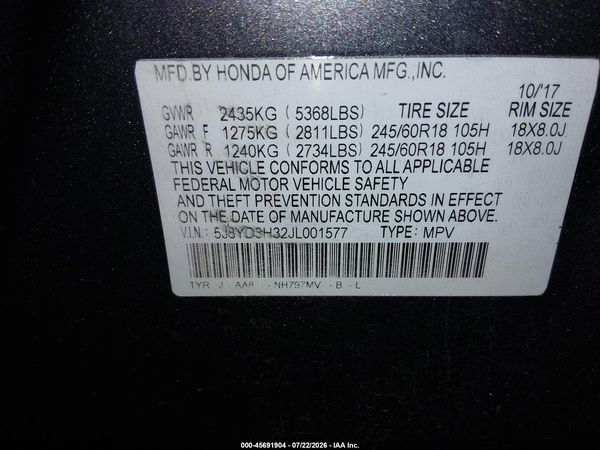 2018 ACURA MDX Standard