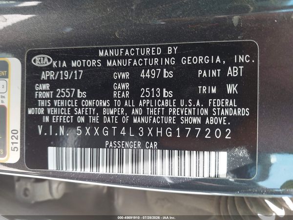 2017 KIA OPTIMA LX