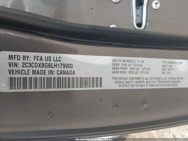 2020 DODGE CHARGER SXT RWD