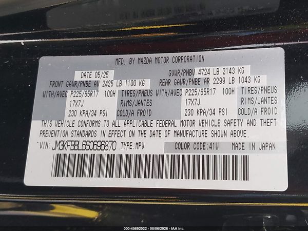 2025 MAZDA CX-5 2.5 S SELECT
