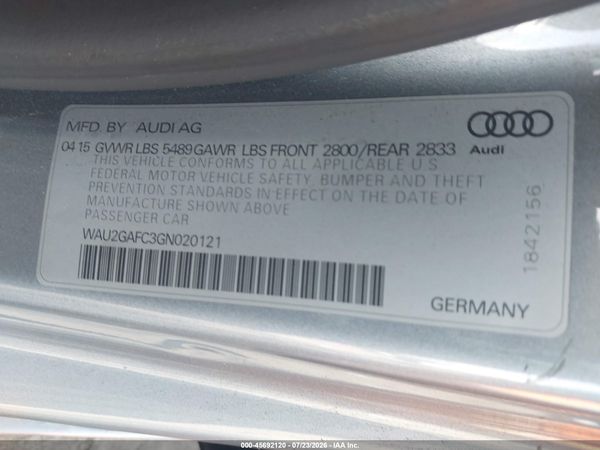 2016 AUDI A7 3.0 PRESTIGE