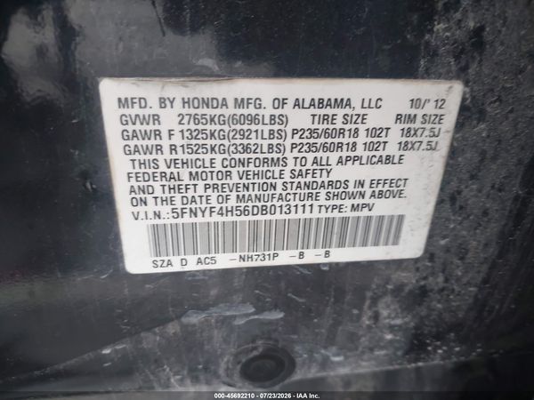 2013 HONDA PILOT EX-L