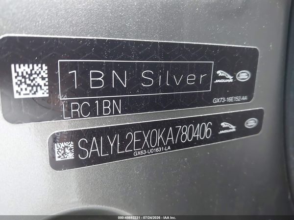 2019 LAND ROVER RANGE ROVER VELAR P250 R-DYNAMIC SE