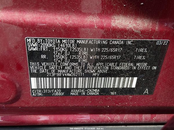 2022 TOYOTA RAV4 XLE