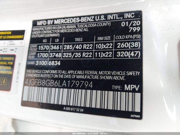 2020 MERCEDES-BENZ GLE 580 4MATIC