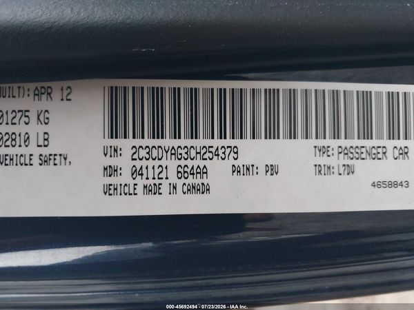 2012 DODGE CHALLENGER SXT