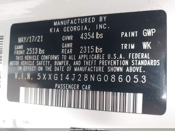 2022 KIA K5 LXS