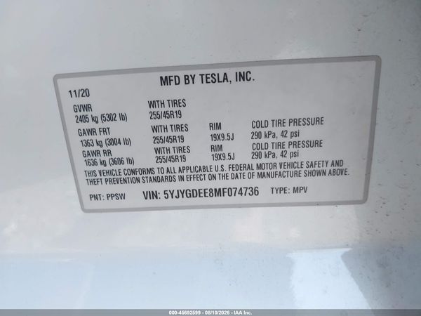 2021 TESLA MODEL Y