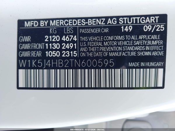 2026 MERCEDES-BENZ CLA 250 COUPE 4MATIC