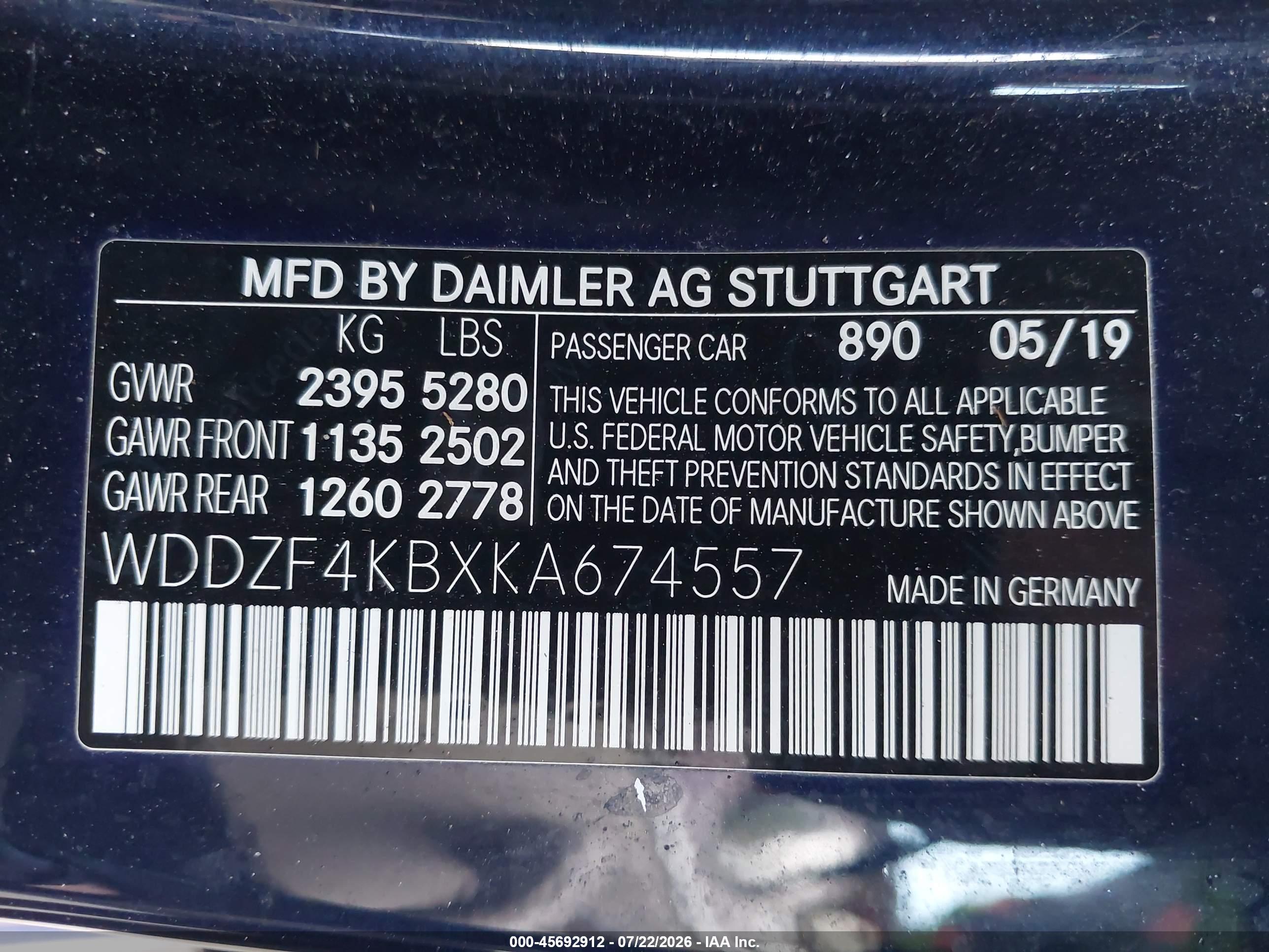 2019 MERCEDES-BENZ E 300 4MATIC