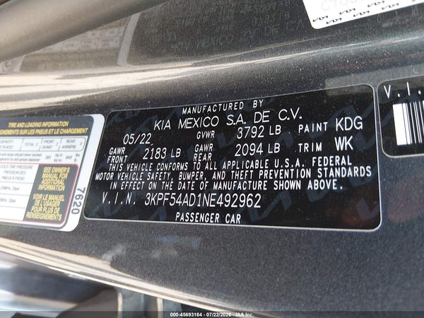 2022 KIA FORTE GT-LINE