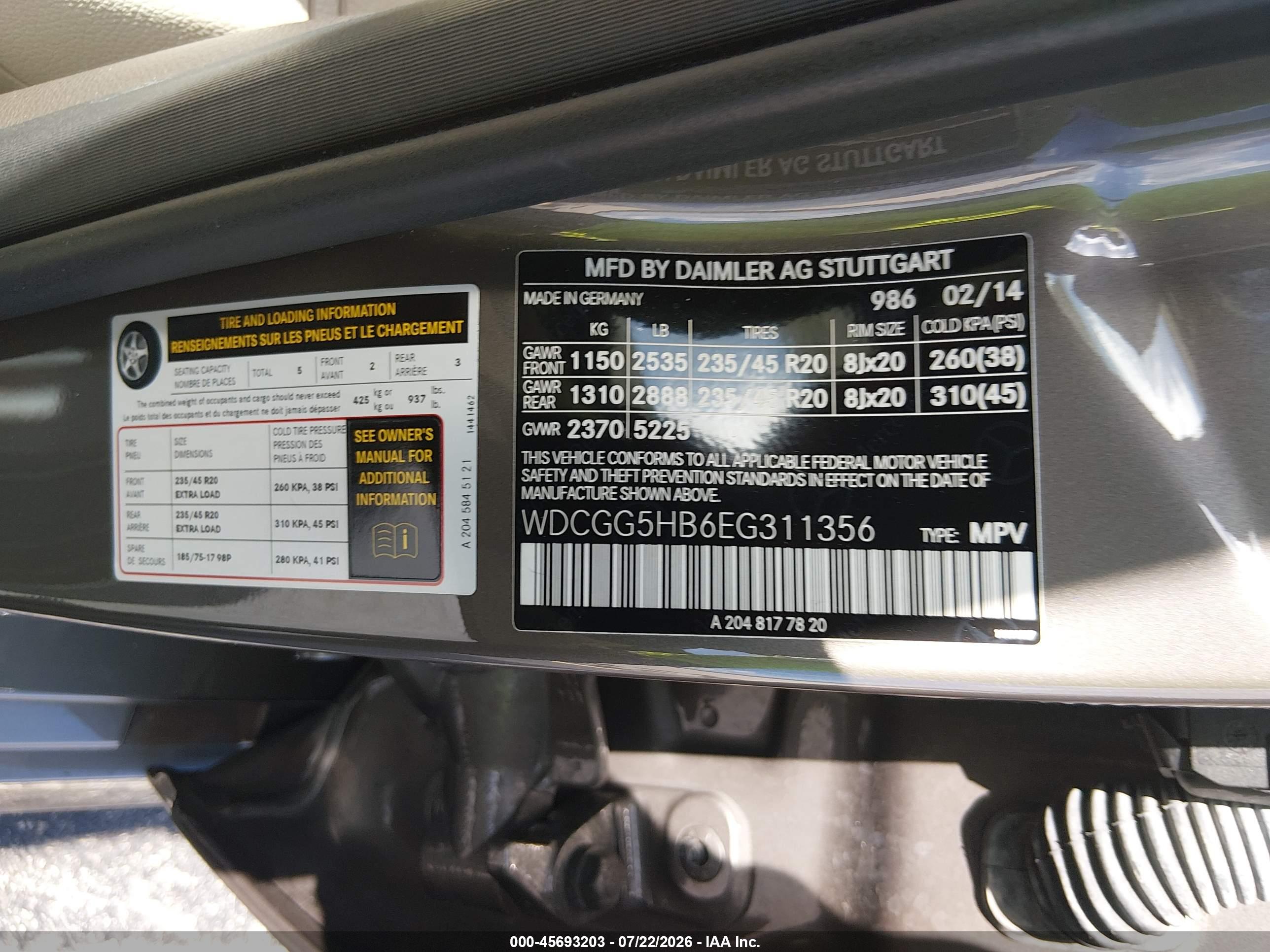 2014 MERCEDES-BENZ GLK 350 GLK350