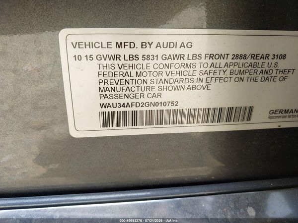 2016 AUDI A8 L 3.0T