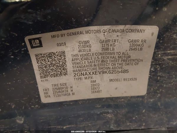 2019 CHEVROLET EQUINOX PREMIER — I9