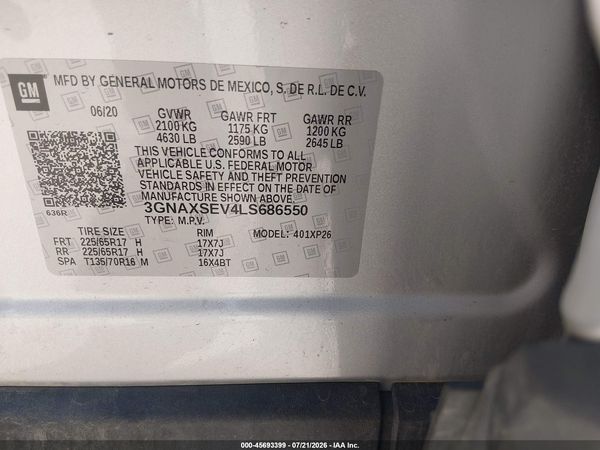 2020 CHEVROLET EQUINOX AWD LS — I9