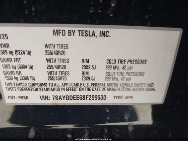 2025 TESLA MODEL Y — I9