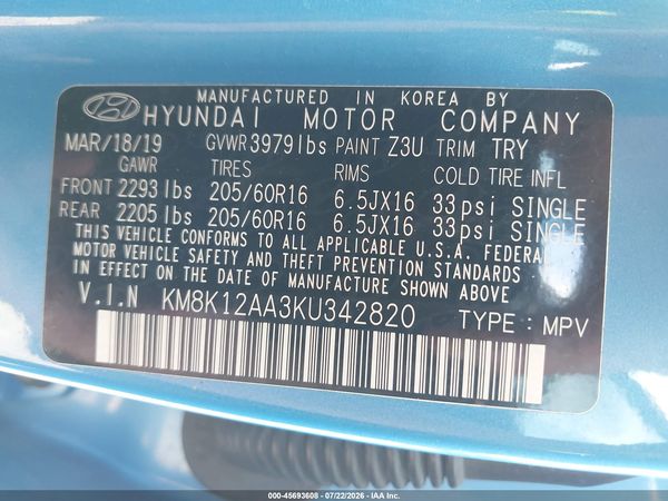 2019 HYUNDAI KONA SE