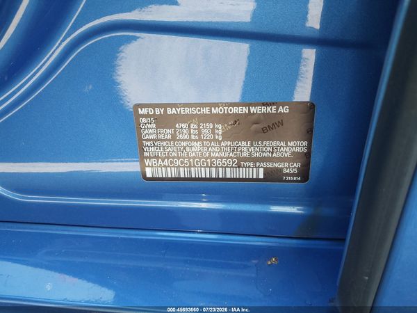 2016 BMW 428I GRAN COUPE XDRIVE — I9
