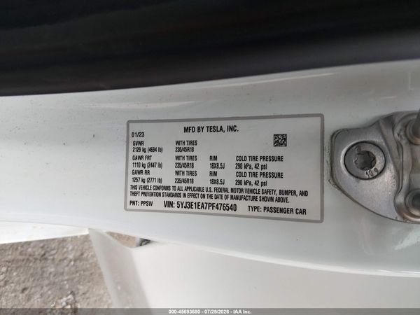 2023 TESLA MODEL 3 REAR-WHEEL DRIVE