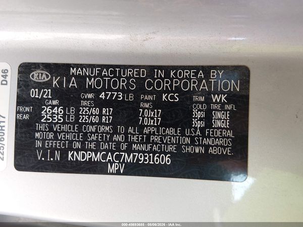 2021 KIA SPORTAGE LX