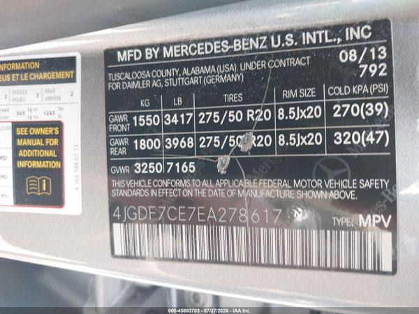 2014 MERCEDES-BENZ GL 450 4MATIC