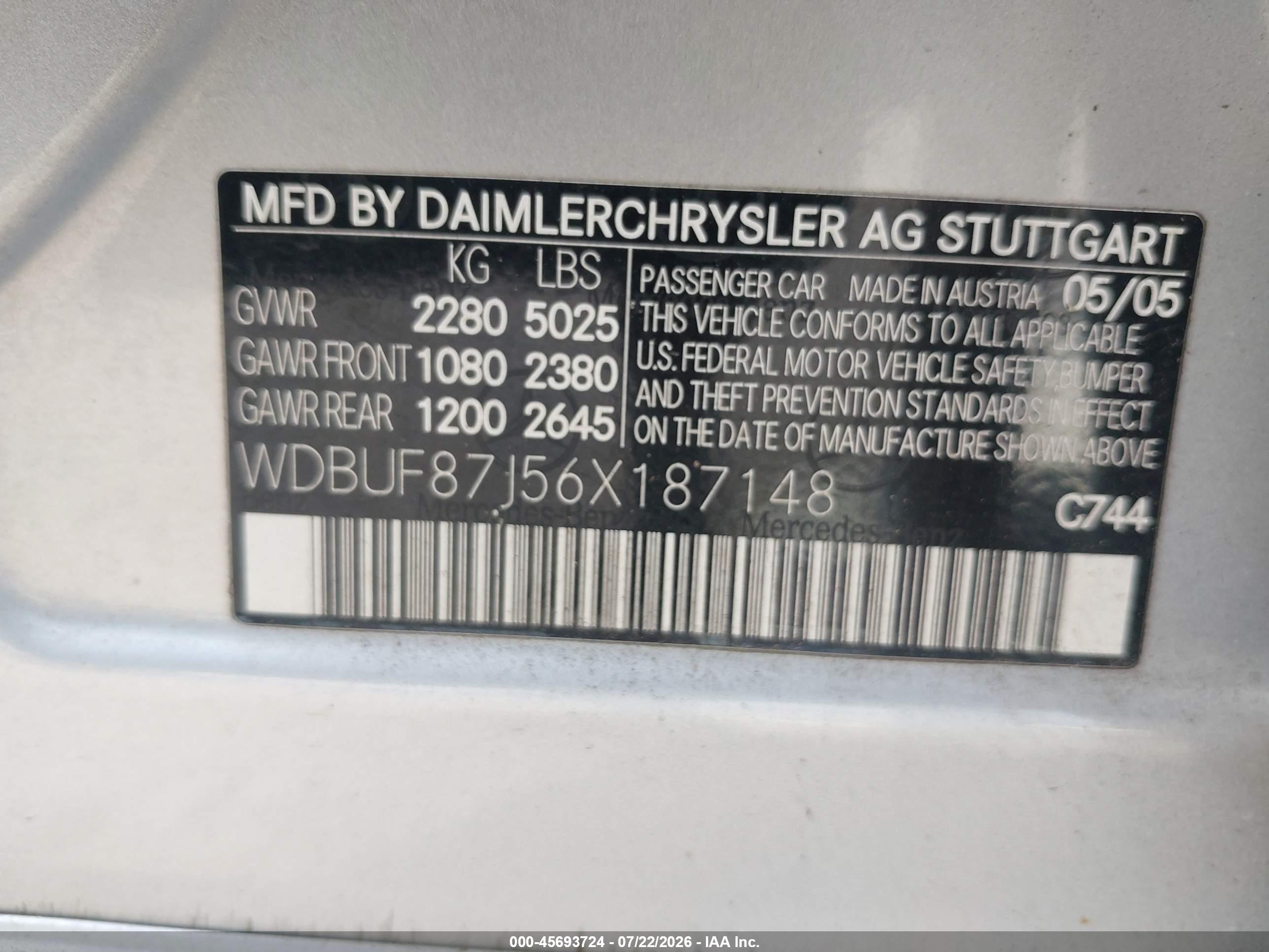 2006 MERCEDES-BENZ E 350 E350 4 MATIC