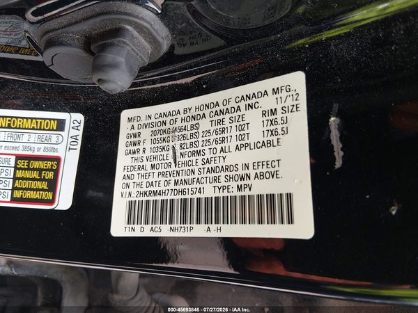 2013 HONDA CR-V EX-L