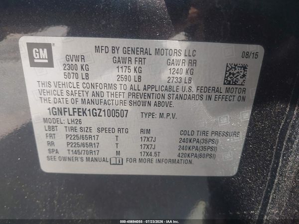2016 CHEVROLET EQUINOX LT — I9