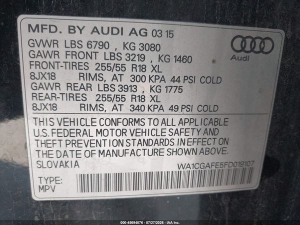 2015 AUDI Q7 3.0T PREMIUM