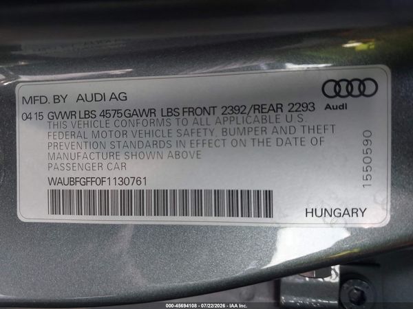 2015 AUDI A3 2.0T PREMIUM
