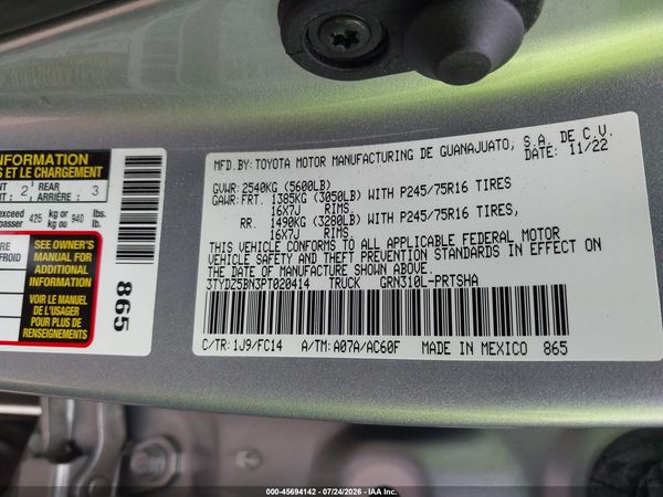 2023 TOYOTA TACOMA SR5 V6