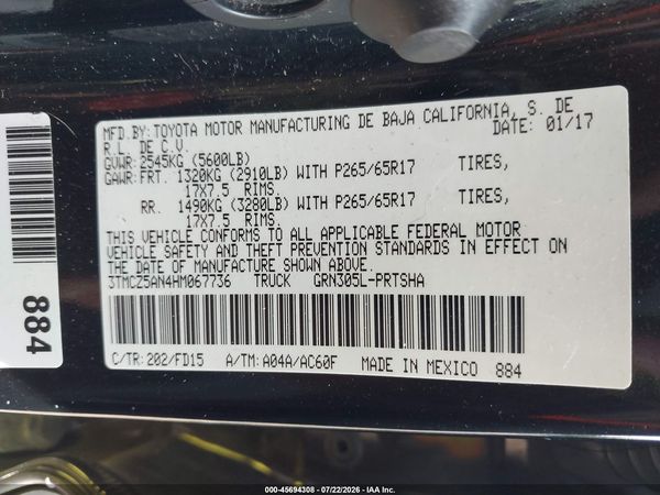 2017 TOYOTA TACOMA TRD SPORT