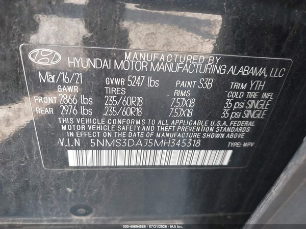 2021 HYUNDAI SANTA FE SEL