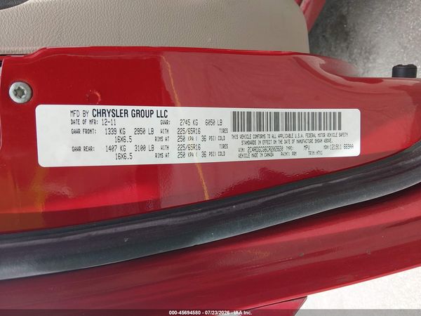 2012 DODGE GRAND CARAVAN SXT